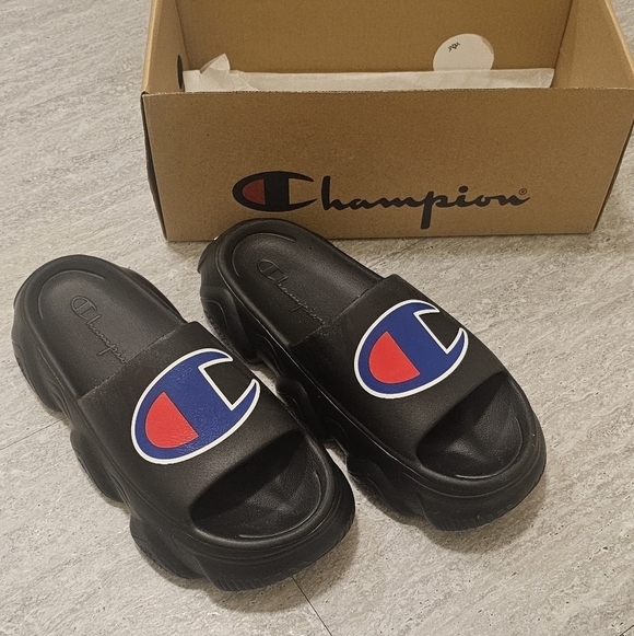 Champion Shoes - Champion Black Slide Sandals Size . Us 6  Like New Unsixe